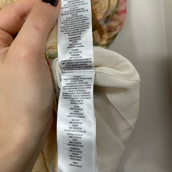 Ted Baker V-Neck GGT Printed Tie-front Mini Floral Chiffon Dress Yellow Accents - Picture 11 of 16